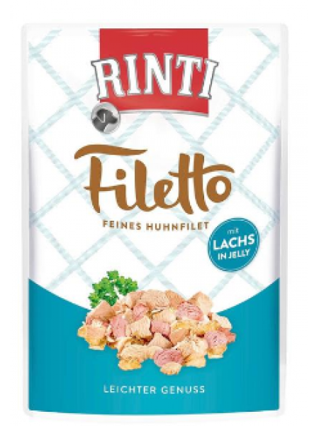 Влажный корм для собак Rinti Filetto Kana & Lohi филе курицы и лосося в желе 100г