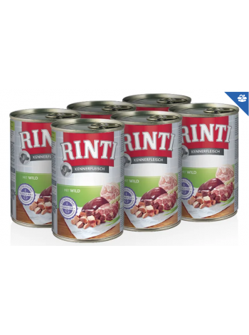 Влажный корм для собак Rinti Kennerfleisch 400г х 6шт дикий кабан