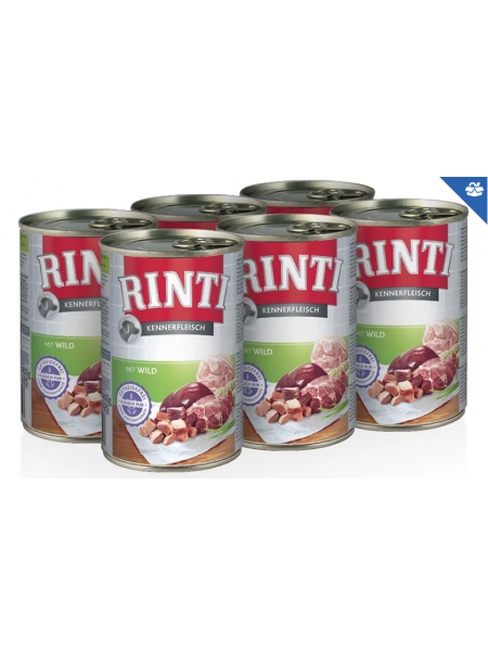 Влажный корм для собак Rinti Kennerfleisch 400г х 6шт дикий кабан