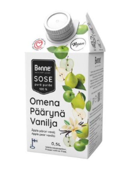 Пюре яблоко-груша-ваниль Bonne Omena-päärynä-vaniljasose 0,5 л