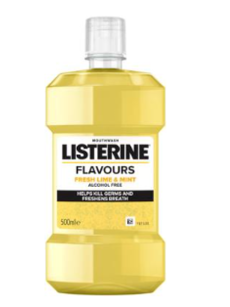 Мягкий ополаскиватель для полости рта Listerine Flavors Fresh Lime & Mint 500 мл