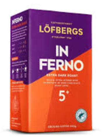 Молотый кофе Löfbergs Inferno Extra Dark 450г