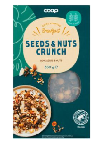 Мюсли с жареными семечками и орехами Coop mysli siemeniä ja pähkinöitä 350г