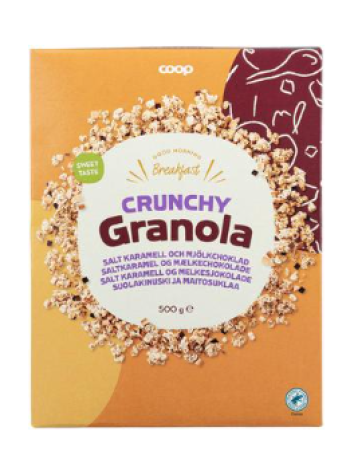 Мюсли гранола Coop с соленой карамелью и молочным шоколадом 500 г