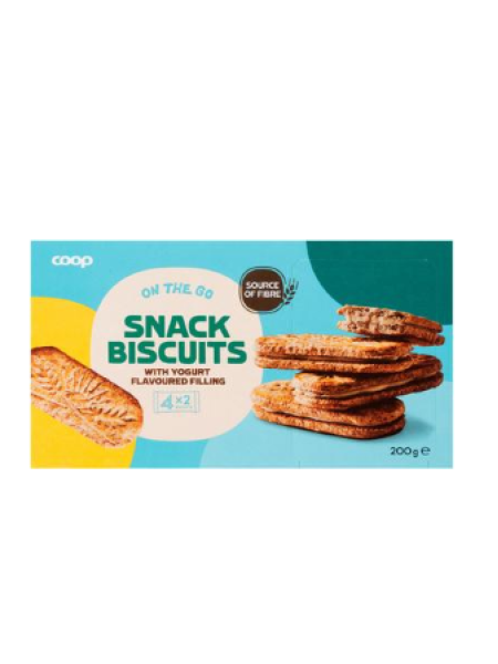 Печенье с кремовой начинкой со вкусом йогурта Coop jogurttitäytteiset keksit 200г 