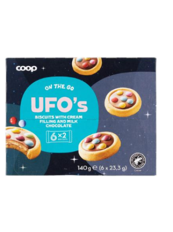 Печенье с начинкой Coop UFO 140 г
