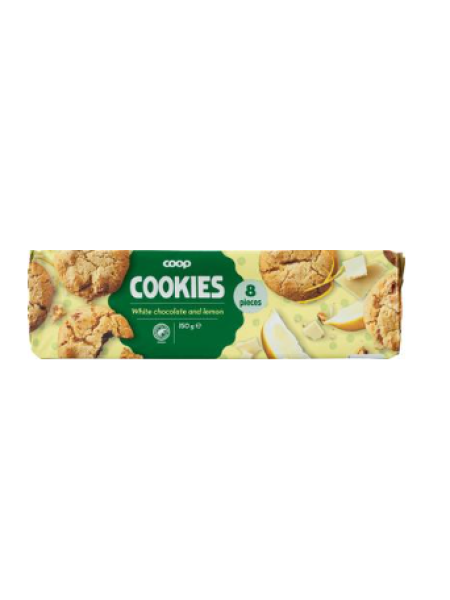 Печенье с лимоном белым шоколадом Coop Valkosuklaa & sitruuna Cookies 150г