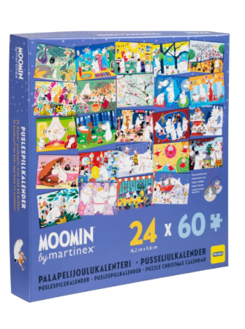 Рождественский календарь- пазл Muumi Palapelijoulukalenteri Peliko 24 x 60 шт