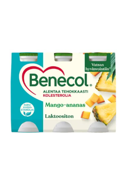 Йогуртовый напиток со вкусом манго и ананаса Benecol 6x100 г