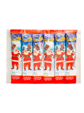 Рождественские леденцы из молочного шоколада на палочке ONLY Choco Lollies 6 x 13 г