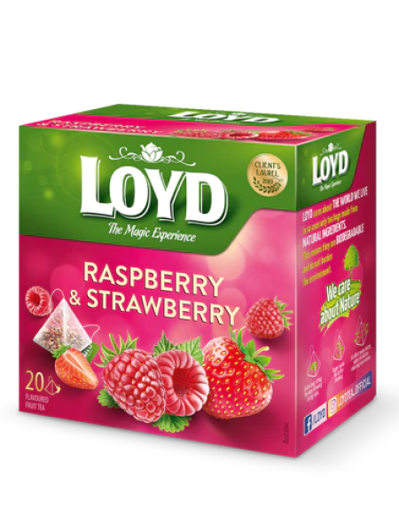 Чай в пирамидках Loyd raspberry & strawberry 20x2 г малина и клубника