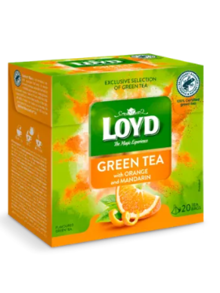 Чай зеленый Loyd Apel-mandariin 20 х1,5 г апельсин и мандарин 