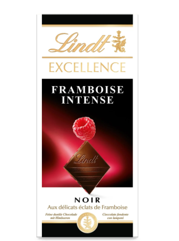 Плитка темного шоколада с малиной LINDT Excellence 100г 