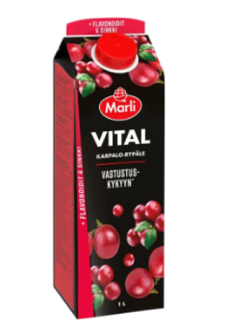 Сокосодержащий напиток Marli Vital 1 л клюква-виноград + цинк и витамин С