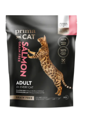 Беззерновой корм для взрослых кошек PrimaCat Salmon 1,4 кг лосось