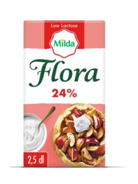 Cливки Flora by Milda Vispi 24 % 250мл с низким содержанием лактозы