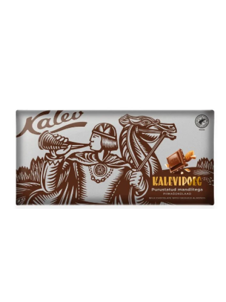 Молочный шоколад с миндалем Kalev Kalevipoeg piimašokolaad purustatud mandlitega 270 г