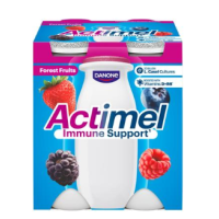 Питьевой йогурт ACTIMEL 4х100мл ежевика малина черника клубника