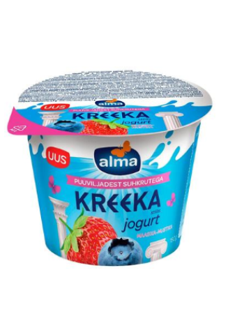 Греческий йогурт Alma с клубникой, черникой и сахаром 180 г