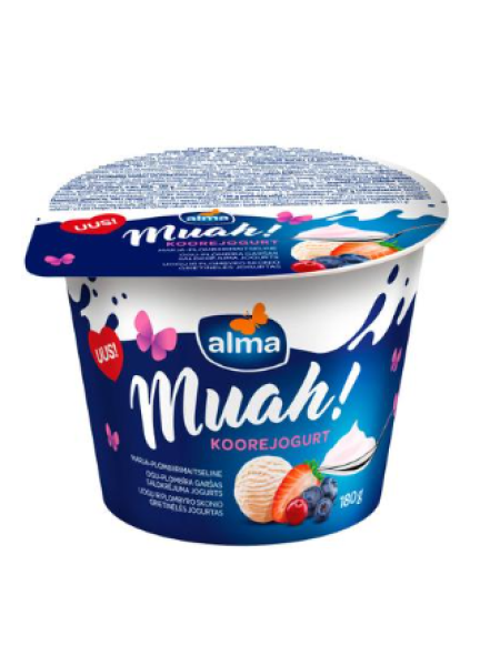 Сливочный йогурт Alma Muah со вкусом ягод и пломбира 180 г