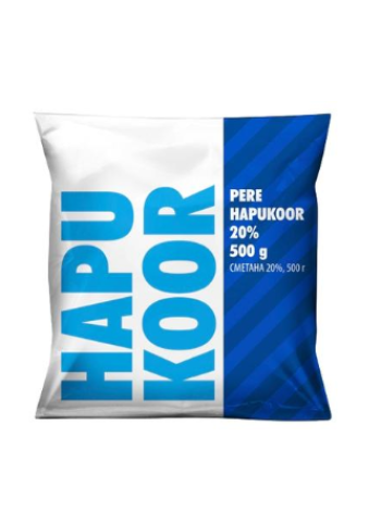 Сметана Pere hapukoor 20% 500 г в пакете