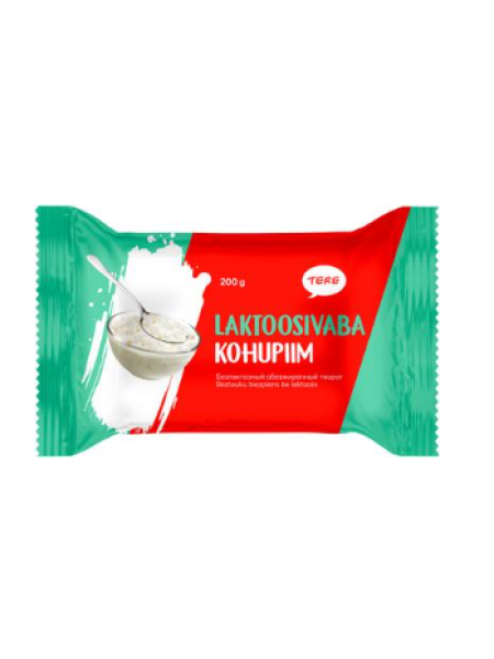 Безлактозный обезжиренный творог Tere Laktoosivaba rasvata kohupiim 200г