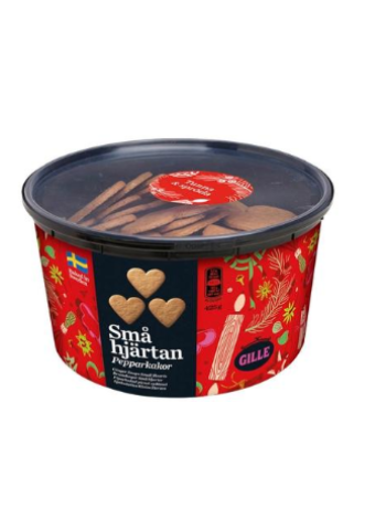 Имбирные пряники Gille piparkakut suuret sydämet в рождественской коробке 425г