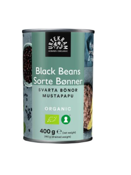 Органическая черная фасоль Urtekram Luomu Mustapapu Suolavedessä 400/240г в ж/б
