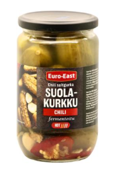 Соленые огурцы с перцем чили Euro-East suolakurkku chili 660 г /380 г