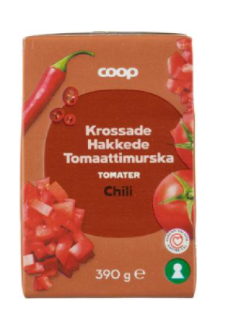 Измельченные помидоры с перцем чили Coop tomaattimurska chili 390г