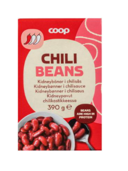 Красная фасоль в соусе чили Coop Chili Beans 390г