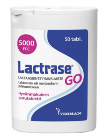 Ферментный препарат лактазы для расщепления лактозы LACTRASE GO 50 таб
