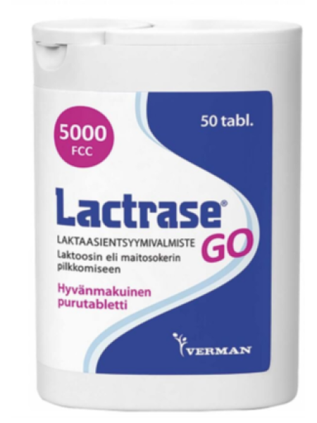 Ферментный препарат лактазы для расщепления лактозы LACTRASE GO 50 таб