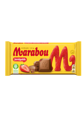 Плиточный шоколад с клубникой Marabou Jordgubb 185 г