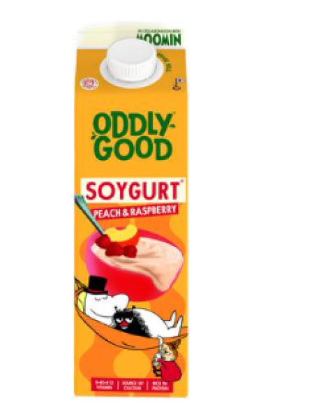 Соевый йогурт питьевой Oddlygood Soygurt persikka & vadelma 1 кг
