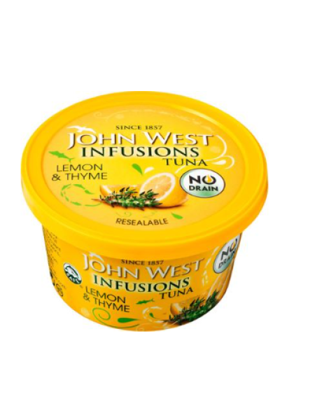 Сушеный тунец с лимоном и тимьяном John West Infusions valutettu tonnikala Sitruuna & Timjami 80г