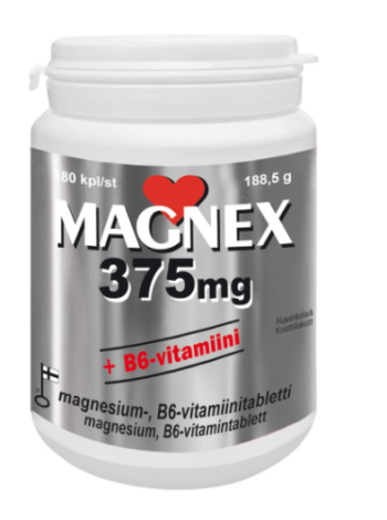 Витамины для работы мышц, сердца и нервной системы Magnex 375 мг + Витамин В6 180 таб