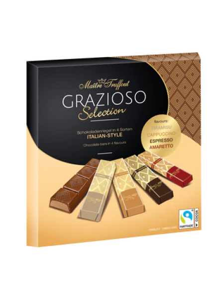 Плитки темного и молочного шоколада Maître Truffout Grazioso selection - Italian style 200г