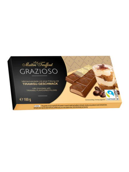 Плитки молочного шоколада Maitre Truffout 8x12,5 г тирамису 