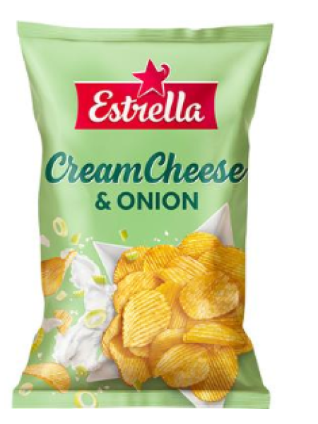 Картофельные чипсы Estrella Cream Cheese & Onion Chips 275г сливочный сыр и лук