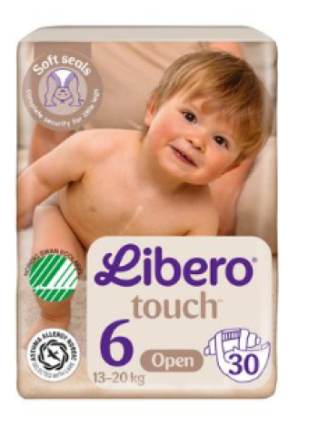 Подгузники LIBERO Touch tape размер 6 30 шт 13-20 кг