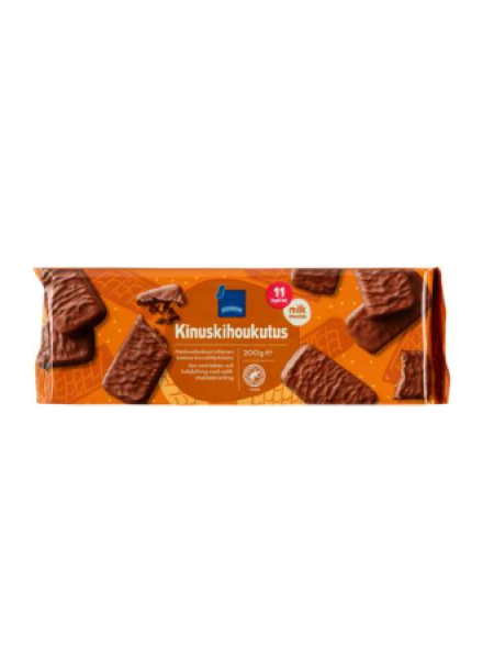 Печенье Rainbow Kinuskihoukutus с какао-карамельной начинкой в ​​молочном шоколаде 200 г