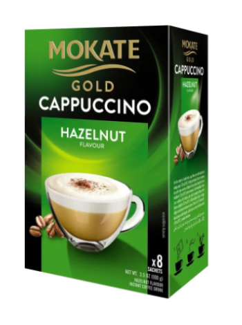 Растворимый кофейный напиток Mokate Gold Hazelnut со вкусом капучино из лесного ореха 8x12,5 г