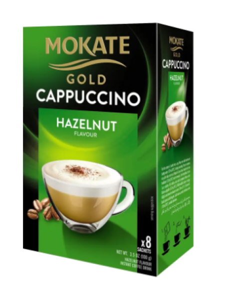 Растворимый кофейный напиток Mokate Gold Hazelnut со вкусом капучино из лесного ореха 8x12,5 г