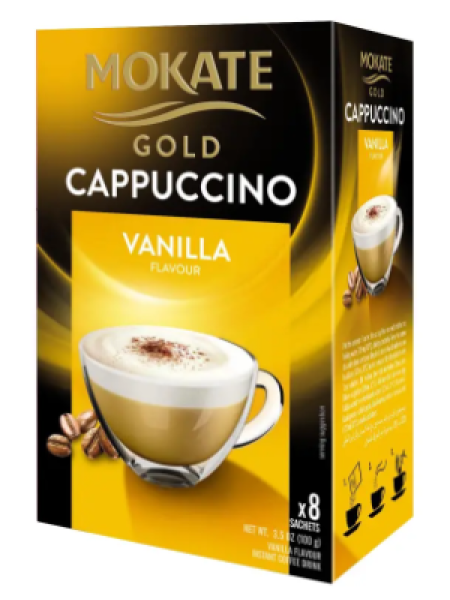 Растворимый кофейный напиток Mokate Gold Cappuccino со вкусом ванили 8x12,5 г