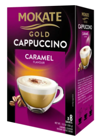 Растворимый кофейный напиток Mokate Gold со вкусом карамели и капучино 8x12,5 г