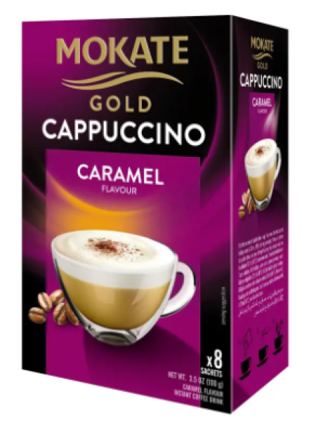 Растворимый кофейный напиток Mokate Gold со вкусом карамели и капучино 8x12,5 г