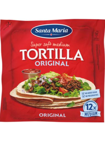 Пшеничные лепешки Тортилья Santa Maria Tortilla Original Medium 12 шт 480 г