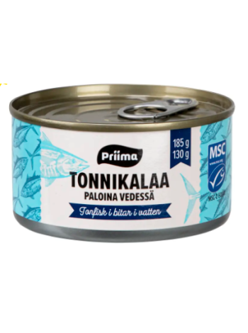 Филе тунца в воде Priima Tonnikalapala 185 / 130г