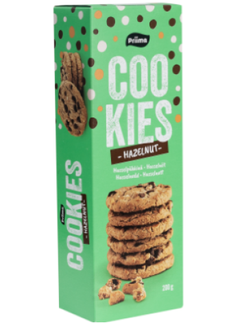 Мягкое шоколадно-ореховое печенье Priima Cookies 200г